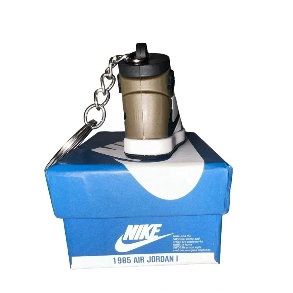 Air Jordan 1 High Top Nike Key Chain/ Bag Charm Grey, Black & White Comes w/box